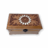 Дерев'яна шкатулка з мідним оздобленням "Ромашка №2" розміром 19х11х9 см