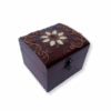 Дерев'яна шкатулка з мідним оздобленням "Ромашка №7" розміром 10х10х9 см