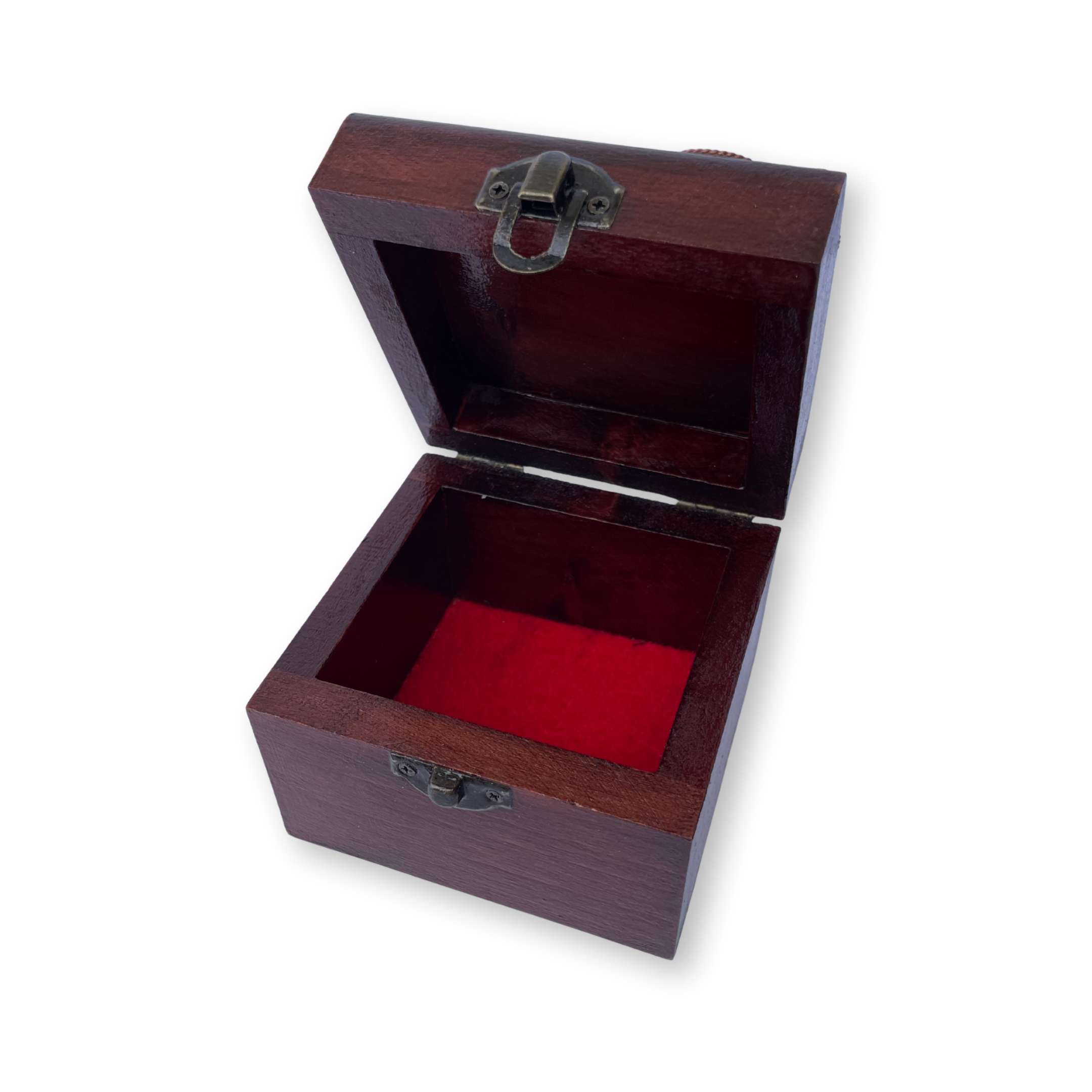 Дерев'яна шкатулка з мідним оздобленням "Ромашка №7" розміром 10х10х9 см - Зображення 4